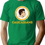 Caucasians Football T-Shirt - Retro Graphic Tee for Men & Women - Green