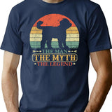 Cavoodle Dog Dad Legend Vintage T-Shirt - Retro Graphic Casual Tee - Navy