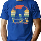 Cavoodle Dog Dad Legend Vintage T-Shirt - Retro Graphic Casual Tee - Blue