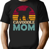 Cavoodle Dog Mom Vintage T-Shirt - Retro Graphic Casual Tee - Black
