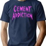 Cement Addiction T-Shirt - Retro Graphic Tee for Men & Women - Navy