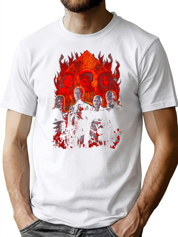 Cenobites Pinhead Puzzle Box Horror Tribute T-Shirt for Men & Women, T-Shirts Graphic Tee - White
