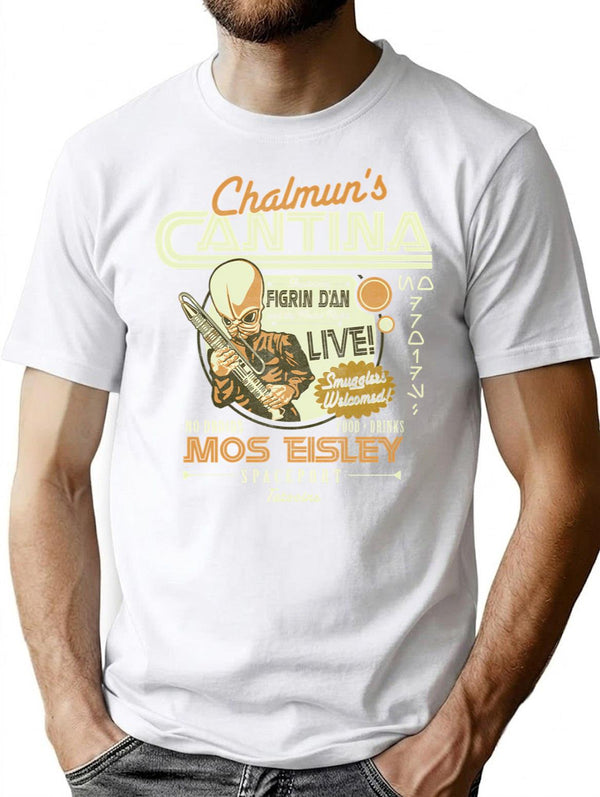 Chalmun'S Cantina Dks T-Shirt for Men & Women, T-Shirts Graphic Tee - White