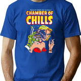 Chamber Of Chills Horror Comic Cover For Black Shirts T-Shirt for Men & Women, T-Shirts Graphic Tee - Blue
