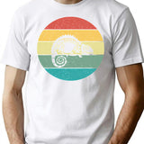 Chameleon Chamaeleon Retro Vintage T-Shirt - Retro Graphic Casual Tee - White