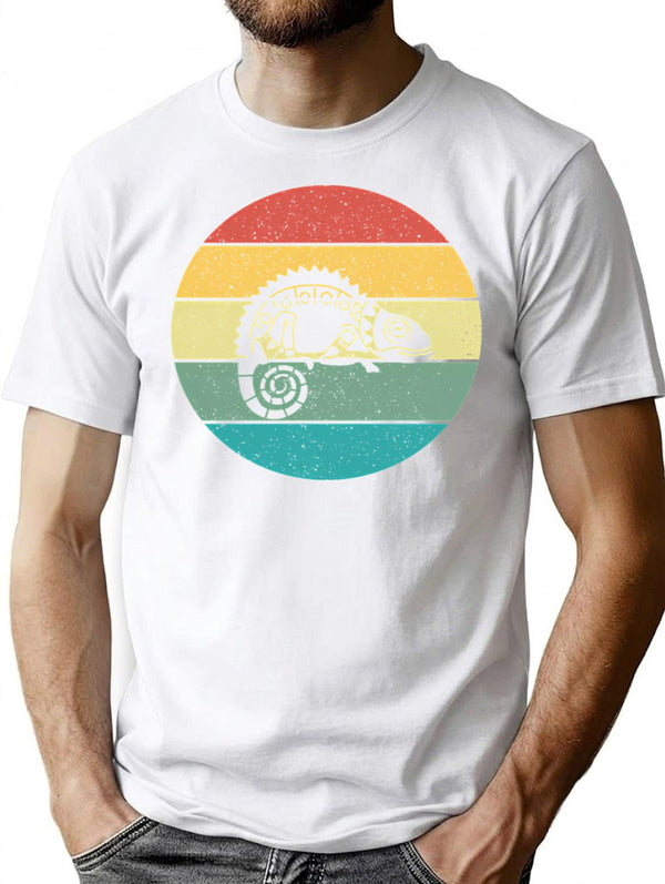 Chameleon Chamaeleon Retro Vintage T-Shirt for Men & Women, T-Shirts Graphic Tee - White