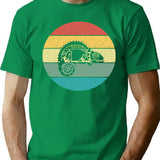 Chameleon Chamaeleon Retro Vintage T-Shirt - Retro Graphic Casual Tee - Green