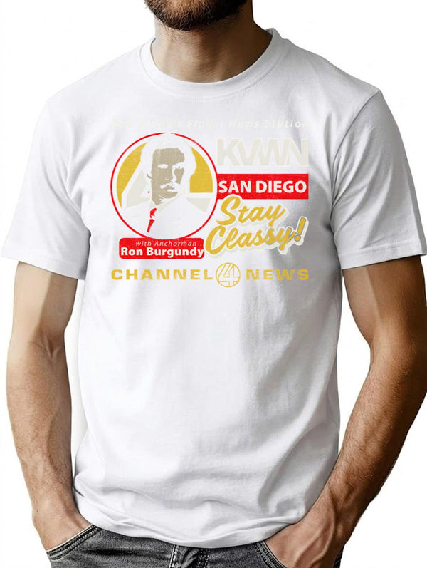 Channel 4 Kvwn San Diego T-Shirt for Men & Women, T-Shirts Graphic Tee - White