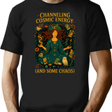 Channeling Cosmic Energy (and Some Chaos) Art Nouveau T-shirt (1) - Black
