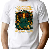Channeling Cosmic Energy (and Some Chaos) Art Nouveau T-shirt (1) - White
