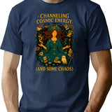 Channeling Cosmic Energy (and Some Chaos) Art Nouveau T-shirt - Navy