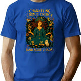 Channeling Cosmic Energy (and Some Chaos) Art Nouveau T-shirt - Blue