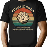 Chaotic Good Good Intentions T-Shirt - Retro Graphic Tee for Men & Women - Black