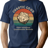 Chaotic Good Good Intentions T-Shirt - Retro Graphic Tee for Men & Women - Navy