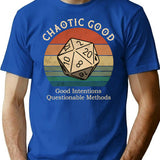 Chaotic Good Good Intentions T-Shirt - Retro Graphic Tee for Men & Women - Blue