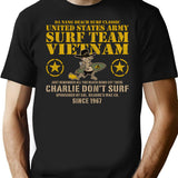 Charlie Don'T Surf Surf Team Worn (1) T-Shirt for Men & Women, T-Shirts Graphic Tee - Black