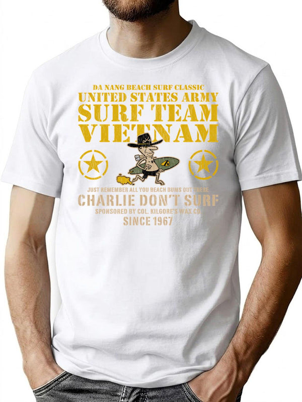 Charlie Don'T Surf Surf Team Worn (1) T-Shirt for Men & Women, T-Shirts Graphic Tee - White