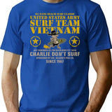Charlie Don'T Surf Surf Team Worn (1) T-Shirt for Men & Women, T-Shirts Graphic Tee - Blue