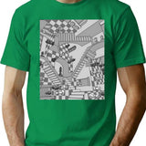 Check Dimension T-Shirt - Retro Graphic Tee for Men & Women - Green