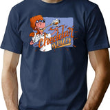 Cheddar Whizzy T-Shirt - Retro Graphic Tee for Men & Women - Navy