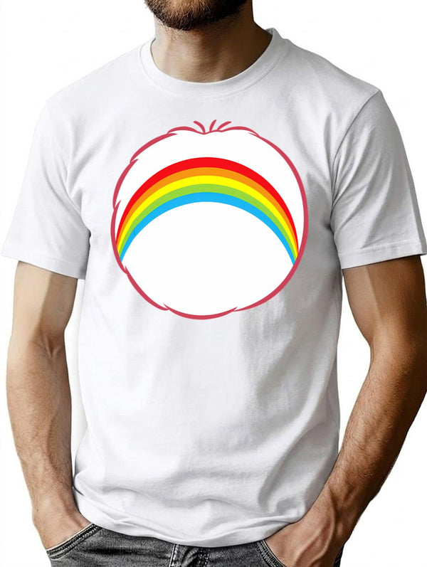Cheer Bear Funny Rainbow Bear Halloween Costume Gift T-Shirt for Men & Women, T-Shirts Graphic Tee - White
