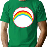 Cheer Bear Funny Rainbow Bear Halloween Costume Gift T-Shirt for Men & Women, T-Shirts Graphic Tee - Green