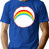 Cheer Bear Funny Rainbow Bear Halloween Costume Gift T-Shirt for Men & Women, T-Shirts Graphic Tee - Blue