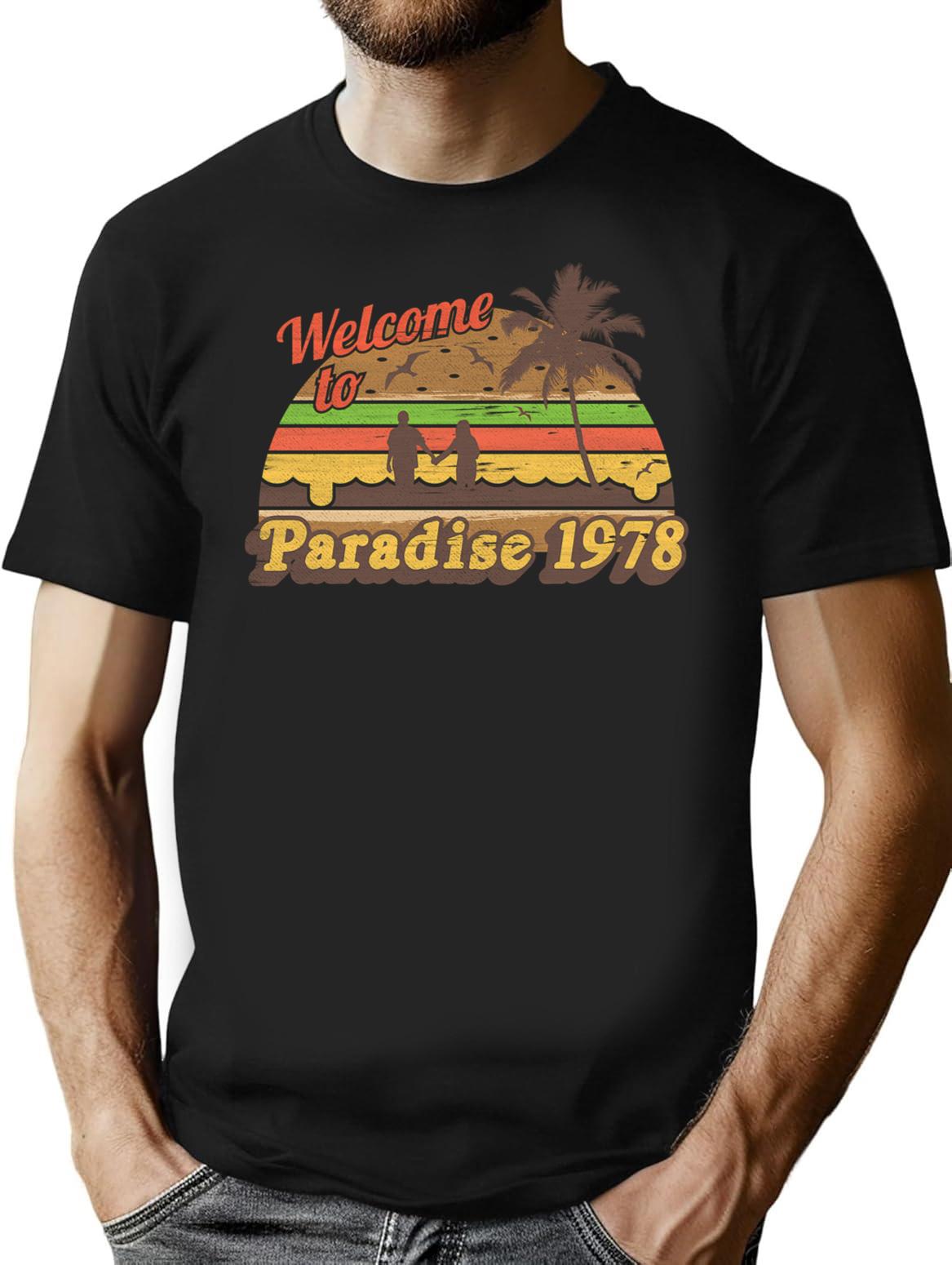 Cheesburger In Paradise 1978 T-Shirt - Retro Graphic Tee for Men & Women - Black