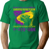 Cheese Devouring Machine Rat T-Shirt - Retro Graphic Tee for Men & Women - Green