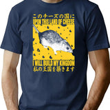 Cheese Kingdom Rat T-Shirt - Retro Graphic Tee for Men & Women - Navy