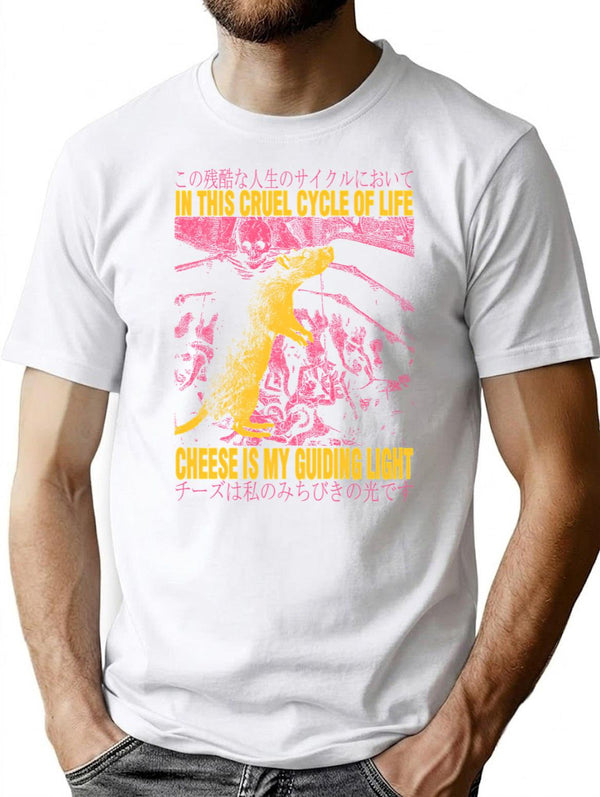 Cheese My Guiding Light Rat T-Shirt for Men & Women, T-Shirts Graphic Tee - White