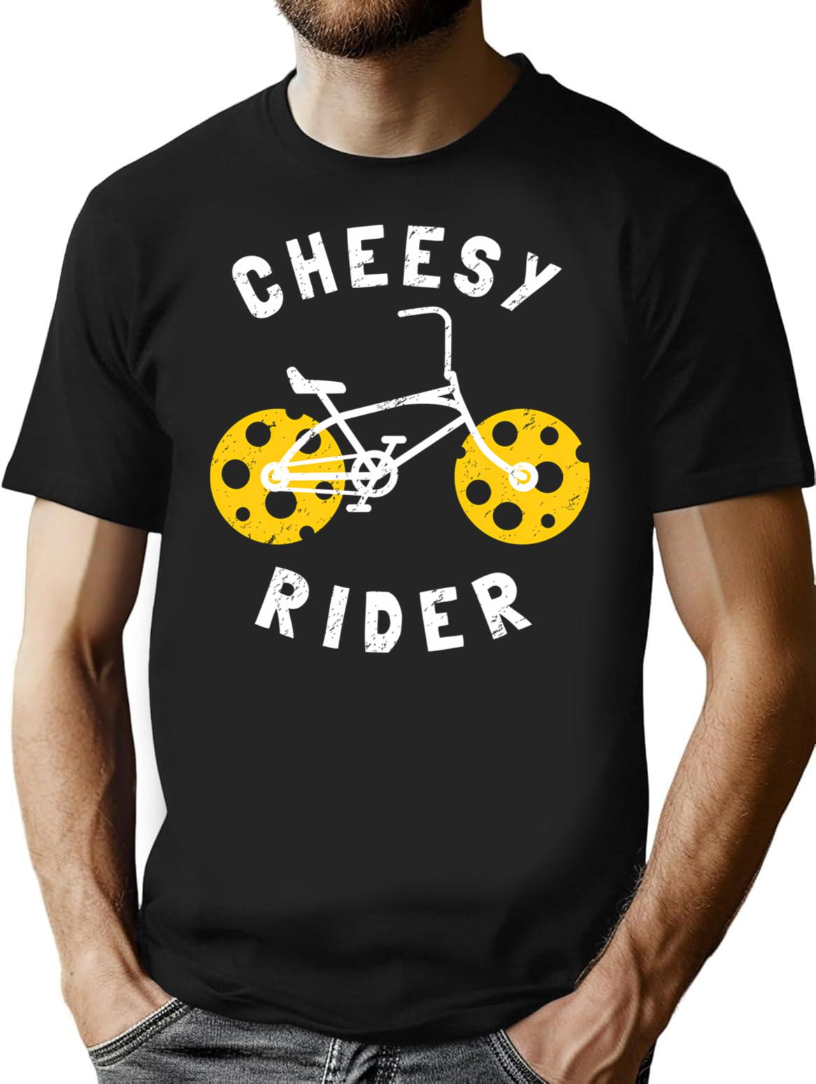 Cheesy Rider - Funny Cheesy Gift T-Shirt - Black