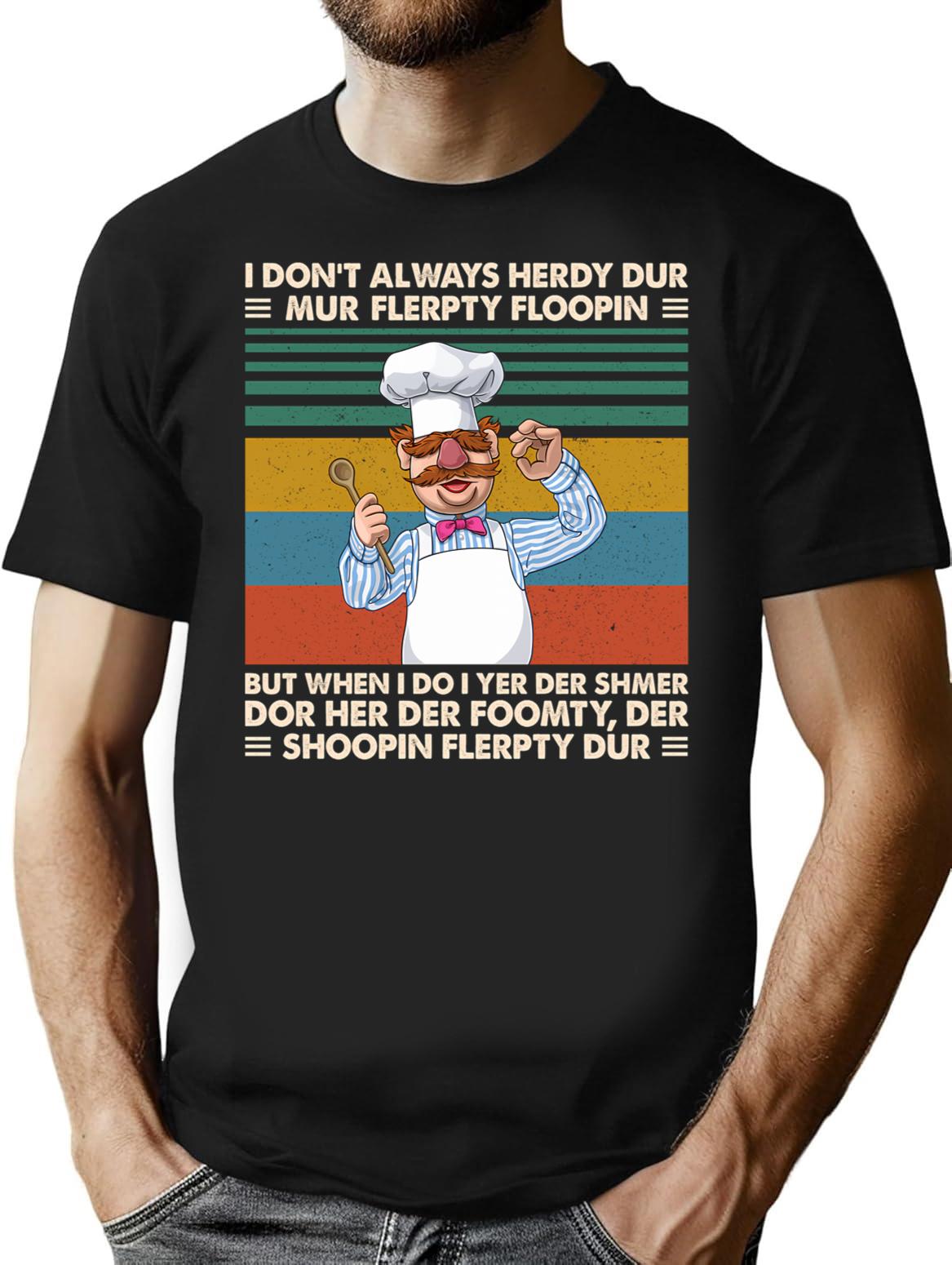 Chef Vert Der Ferk T-Shirt - Retro Graphic Tee for Men & Women - Black