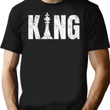 Chess King Vintage Design T-Shirt - Retro Graphic Casual Tee - Black