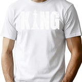 Chess King Vintage Design T-Shirt - Retro Graphic Casual Tee - White