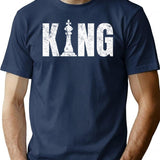 Chess King Vintage Design T-Shirt - Retro Graphic Casual Tee - Navy