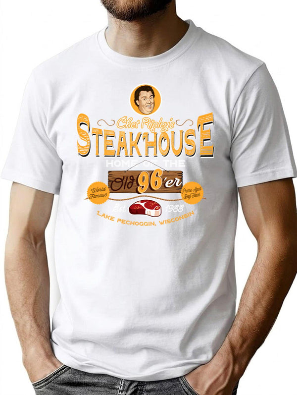 Chet Ripley'S Steakhouse Dks T-Shirt for Men & Women, T-Shirts Graphic Tee - White