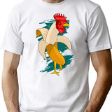 Chicken Banana Farming Chickens T-Shirt - Retro Graphic Tee for Men & Women - White