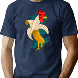 Chicken Banana Farming Chickens T-Shirt - Retro Graphic Tee for Men & Women - Navy