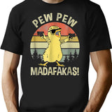 Chicks Pew Pew Madafakas Funny Vintage Chick Chicken Lover Farm Farming Farmer Shirt Gift Women Men Gift T-Shirt - Black