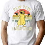 Chicks Pew Pew Madafakas Funny Vintage Chick Chicken Lover Farm Farming Farmer Shirt Gift Women Men Gift T-Shirt - White