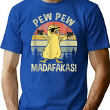 Chicks Pew Pew Madafakas Funny Vintage Chick Chicken Lover Farm Farming Farmer Shirt Gift Women Men Gift T-Shirt - Blue