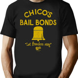 Chico's Bail Bonds T-Shirt - Retro Graphic Tee for Men & Women - Black