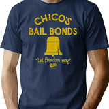 Chico's Bail Bonds T-Shirt - Retro Graphic Tee for Men & Women - Navy