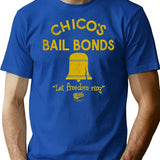 Chico's Bail Bonds T-Shirt - Retro Graphic Tee for Men & Women - Blue