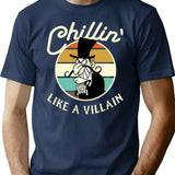 Chillin Like A Villain T-Shirt for Men & Women, T-Shirts Graphic Tee - Navy