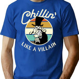 Chillin Like A Villain T-Shirt for Men & Women, T-Shirts Graphic Tee - Blue