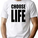 Choose Life Classic T-shirt - Retro Graphic Tee for Men & Women - White