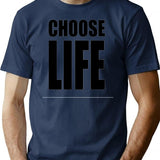 Choose Life Classic T-shirt - Retro Graphic Tee for Men & Women - Navy