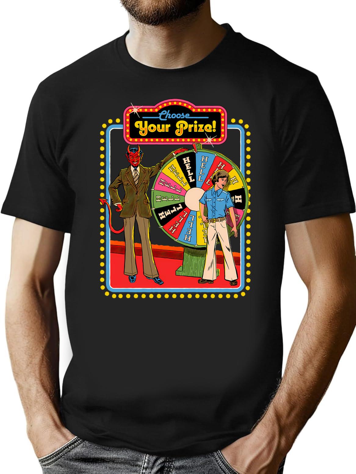 Choose Your Prize T-Shirt - Retro Graphic Tee for Men & Women - Black